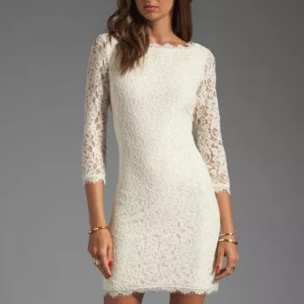 DVF Zarita Ivory Lace dress size 10